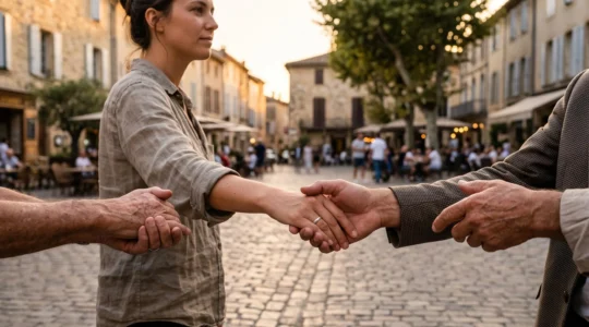 Chaîne de mains tendues symbolisant l'élan de solidarité et le partage entre donateurs