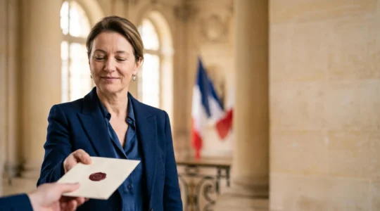 Un responsable associatif recevant symboliquement la validation officielle de l'État, scène empreinte de fierté et de solennité